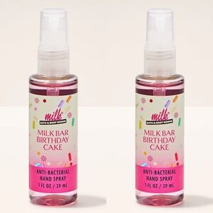 Bath & Body Works Milk Bar Birthday Cake Hand Sanitizer Spray Set of 2 NEW